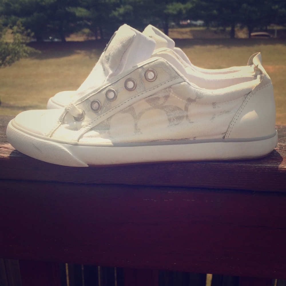 coach barrett sneakers white size 7 rare color